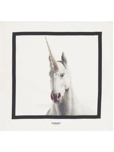 Shop Burberry Unicorn Scarf In White