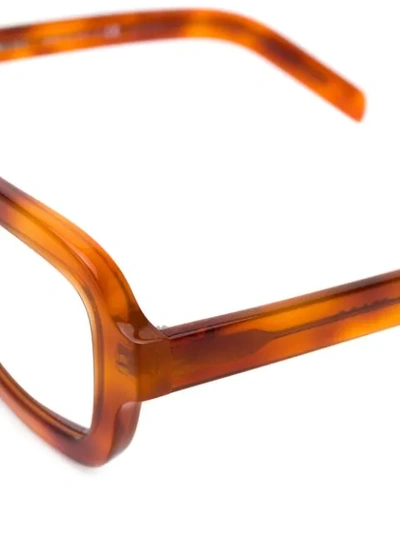 Shop Prada Rectangular Frame Glasses In Orange