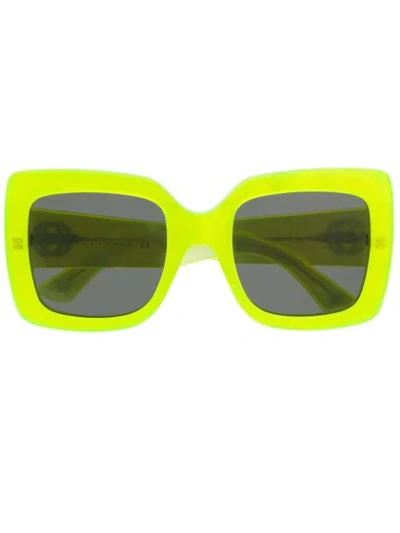 Shop Gucci Square-frame Sunglasses In Green