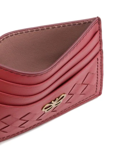 Shop Bottega Veneta Intrecciato Cardholder - Red