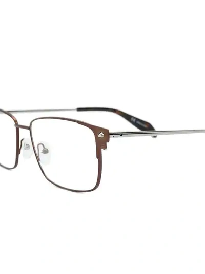 Shop Alexander Mcqueen Rectangle Frame Glasses In Metallic