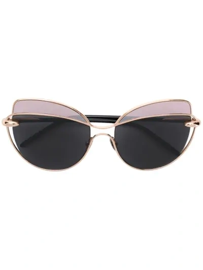 Shop Pomellato Eyewear Two-tone Cat-eye Frame Sunglasses In Black