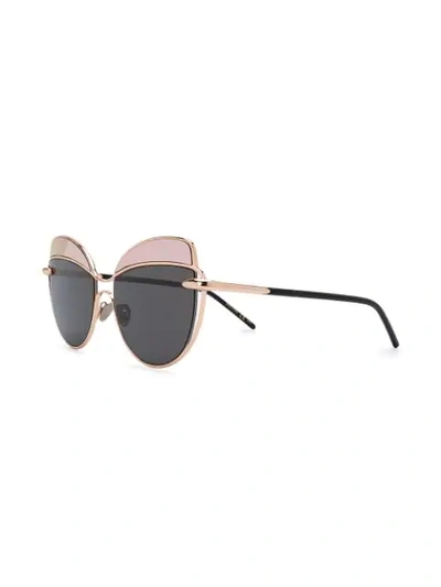 Shop Pomellato Eyewear Two-tone Cat-eye Frame Sunglasses In Black