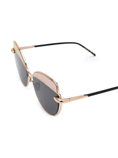 Shop Pomellato Eyewear Two-tone Cat-eye Frame Sunglasses In Black