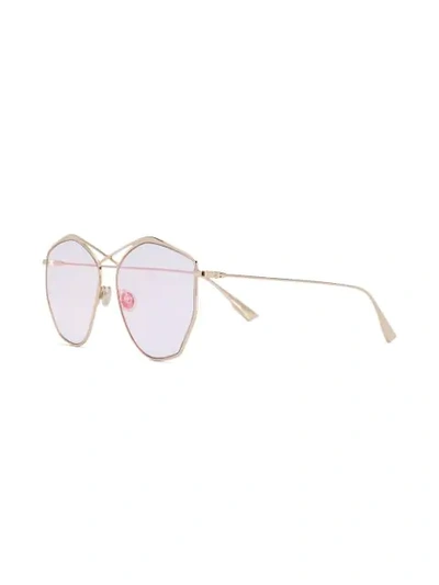 Shop Dior Stellaire4 Geometric-frame Sunglasses In Gold