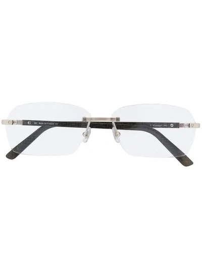 Shop Cartier Santos De  Glasses In Black