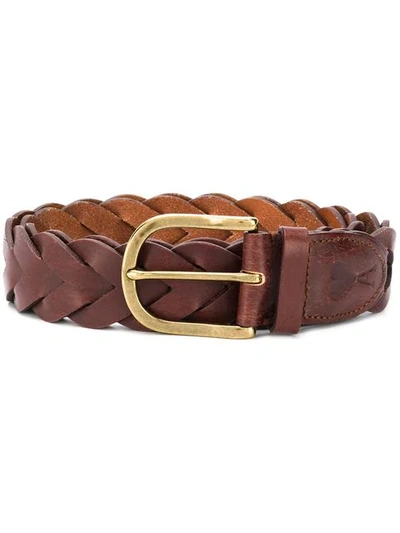 Shop Ami Alexandre Mattiussi Braided Belt In Brown