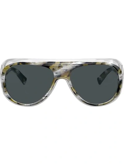 Shop Alain Mikli Marble Oversized Sunglasses In Brown