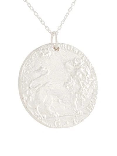 Shop Alighieri Snow Lion Necklace In Silver