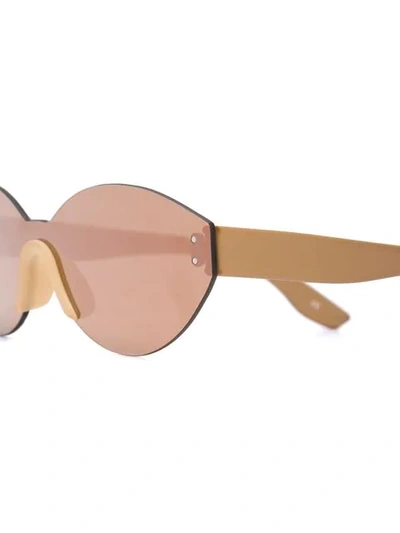 Shop Yeezy Oval Sunglasses In Neutrals