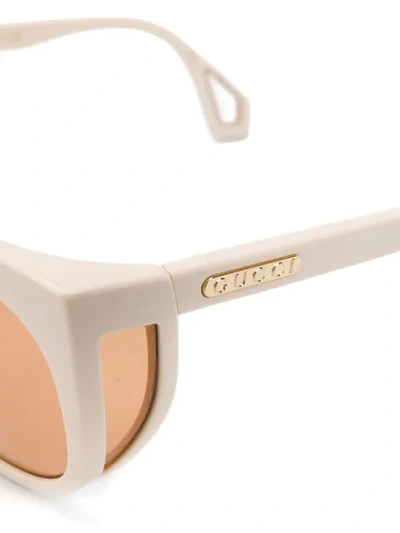Shop Gucci Oversized Frame Sunglasses In White