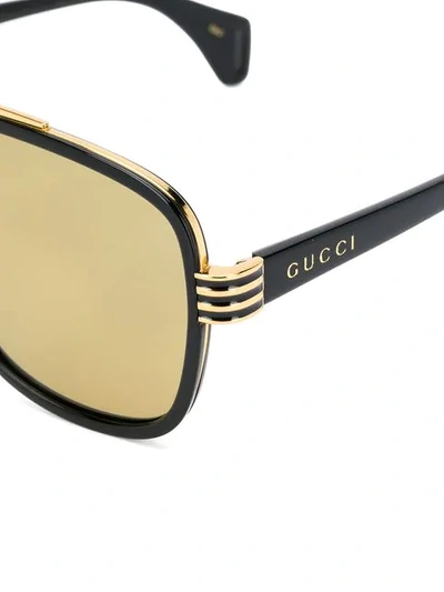 Shop Gucci Aviator-frame Sunglasses In Black