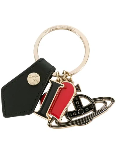 Shop Vivienne Westwood Orb Keyring In Black