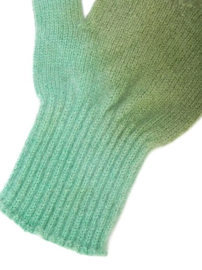 Shop The Elder Statesman Fingerless Gloves In Green