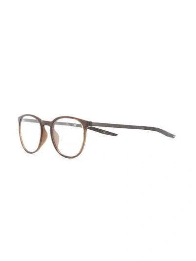 Shop Nike Round Optical Glasses In Brown