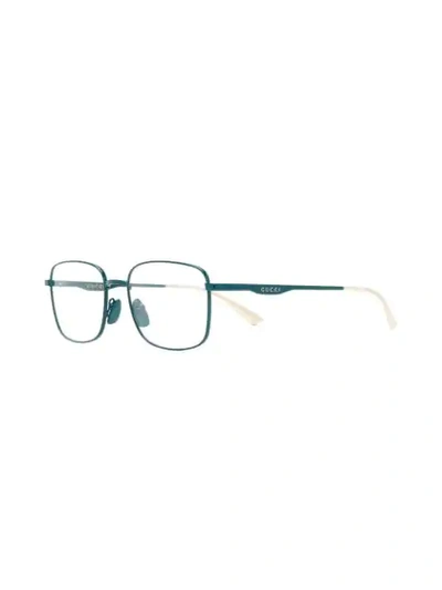 Shop Gucci Square Frame Glasses In Green