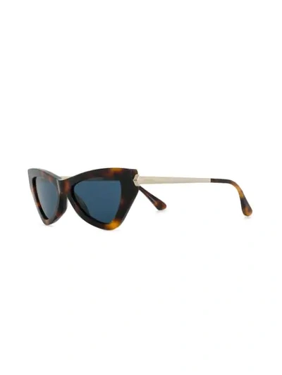 JIMMY CHOO EYEWEAR CAT-EYE SHAPED SUNGLASSES - 棕色