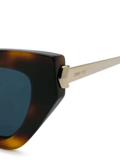 Shop Jimmy Choo Cat-eye Shaped Sunglasses In Brown