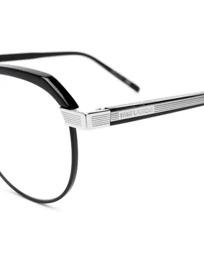 Shop Saint Laurent Round-framed Glasses In Black
