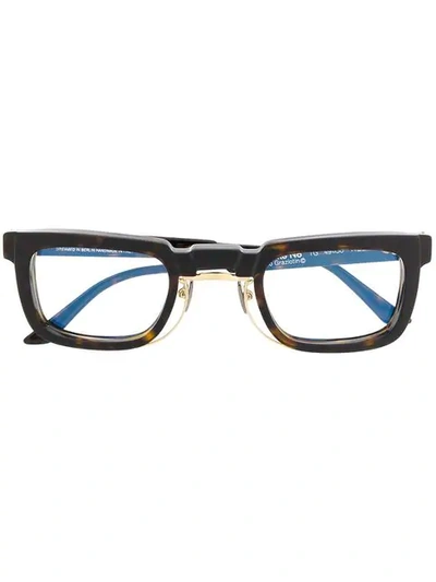 Shop Kuboraum Rectangular Frame Glasses In Brown