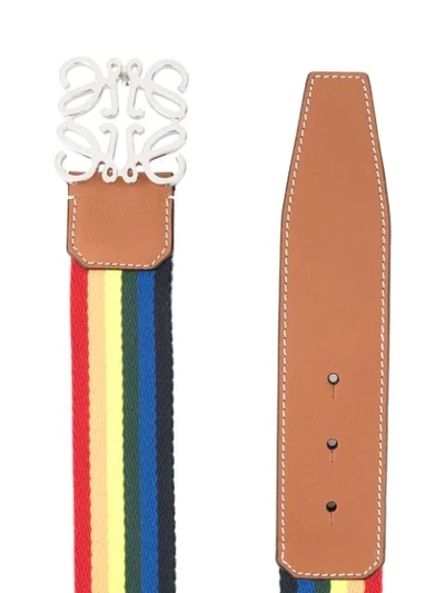 Shop Loewe Striped Belt In Multicolour