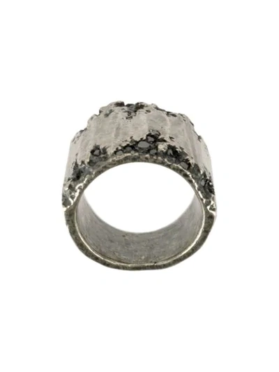 Shop Tobias Wistisen Double Edge Stones Ring In Metallic