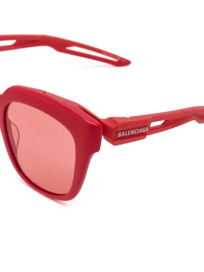 Shop Balenciaga Oversized Sunglasses In Red