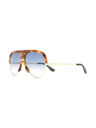 Shop Gucci Oversized Aviator Sunglasses In Brown