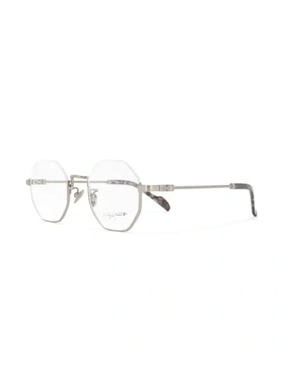 Shop Yohji Yamamoto Achteckige Sonnenbrille - Silber In Silver