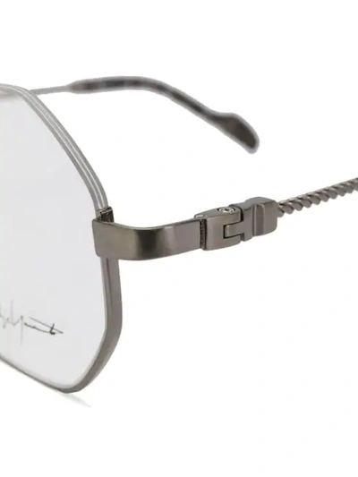 Shop Yohji Yamamoto Achteckige Sonnenbrille - Silber In Silver
