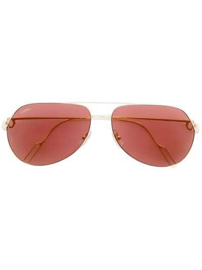 Shop Cartier Première De  Pilot-frame Sunglasses In Gold