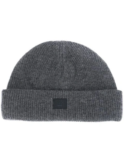 Shop Acne Studios Pansy N Face Beanie In Grey