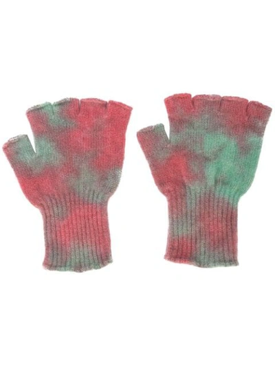 Shop The Elder Statesman Fingerless Gloves In Pink