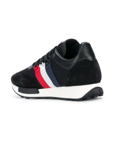 Shop Moncler Tricolour Runner Sneakers In Black