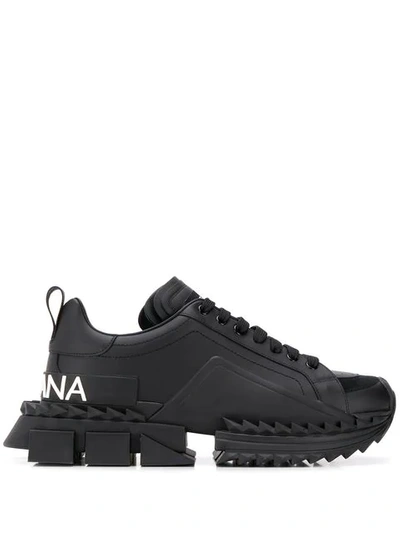 Shop Dolce & Gabbana Super King Sneakers In Black