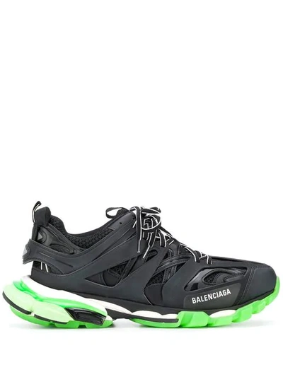 Shop Balenciaga M Track Glow-in-the-dark Sneakers In Black