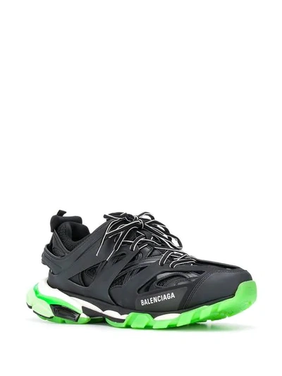 Shop Balenciaga M Track Glow-in-the-dark Sneakers In Black