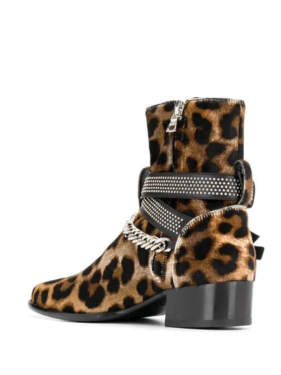 Shop Amiri Animal Print Booties In Neutrals