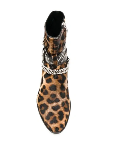 Shop Amiri Animal Print Booties In Neutrals