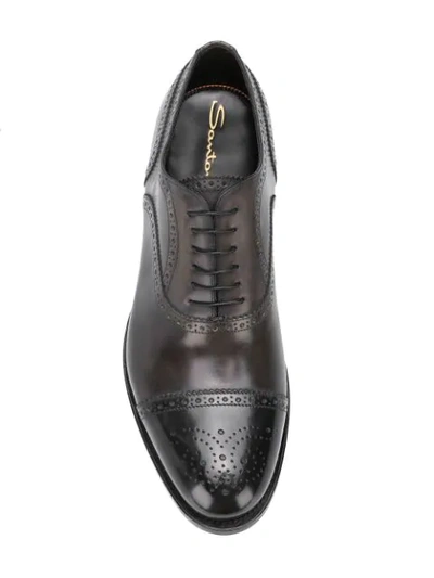 Shop Santoni Classic Oxford Shoes - Black