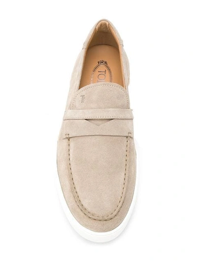 Shop Tod's Mocasín Classic Loafers In Neutrals