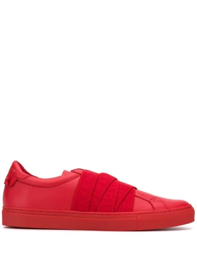 Shop Givenchy 4g Webbing Sneakers In Red