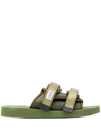 Shop Suicoke Touch Strap Slides In Green