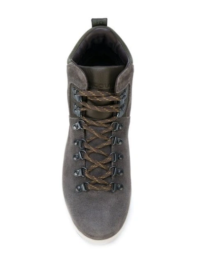 Shop Woolrich Low-heel Lace-up Boots - Grey