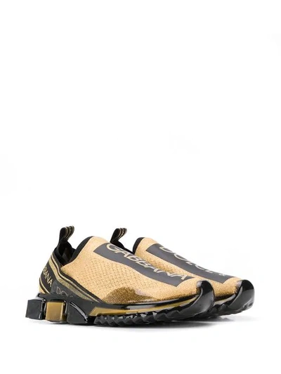 Shop Dolce & Gabbana Sorrento Melt Sneakers In Black ,gold