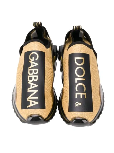 Shop Dolce & Gabbana Sorrento Melt Sneakers In Black ,gold