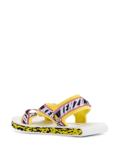 Shop Kenzo Logo Print Sandals In Pink