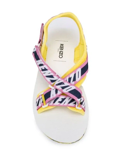 Shop Kenzo Logo Print Sandals In Pink