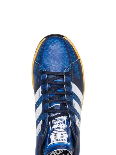 Shop Adidas Originals X Raf Simons Stan Smith La Leather Sneakers In Blue