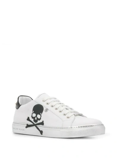 Shop Philipp Plein Skull Low-top Sneakers In White